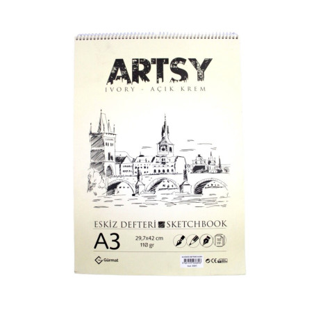 Gürmat A3 Eskiz Defteri 29,7x42 cm 50 Yaprak 110 gr  Geniş Yüzeyde Yaratıcılığınızı Konuşturun