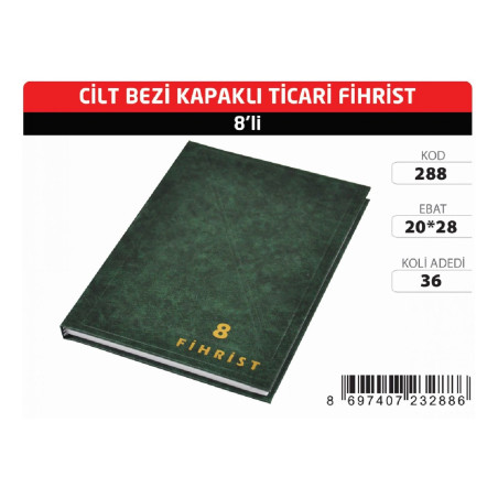 Gürmat Ticari Fihrist 8 20*28 Cilt Bezi Kod 903-8
