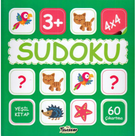 Sudoku 4x4 Yeşil Kitap  Başlangıç Seviyesi Eğitici Sudoku Kitabı